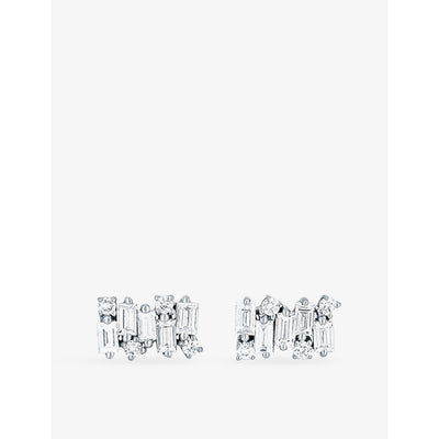selfridges Suzanne Kalan Fireworks 18ct White-Gold and 0.5ct Diamond Earrings- Buy online at McGrocer