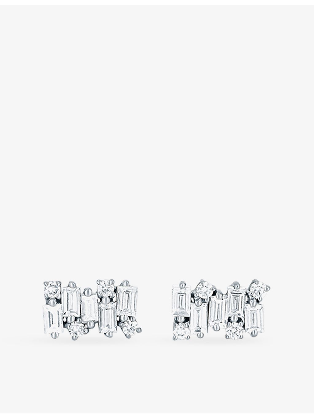 Suzanne Kalan 18ct white-gold diamond earrings 0.5ct (British brand)