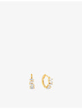 Suzanne Kalan 18ct gold baguette diamond huggie earrings 0.5ct - British product