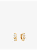 Suzanne Kalan 18ct yellow gold diamond huggie earrings 5.5mm, UK version