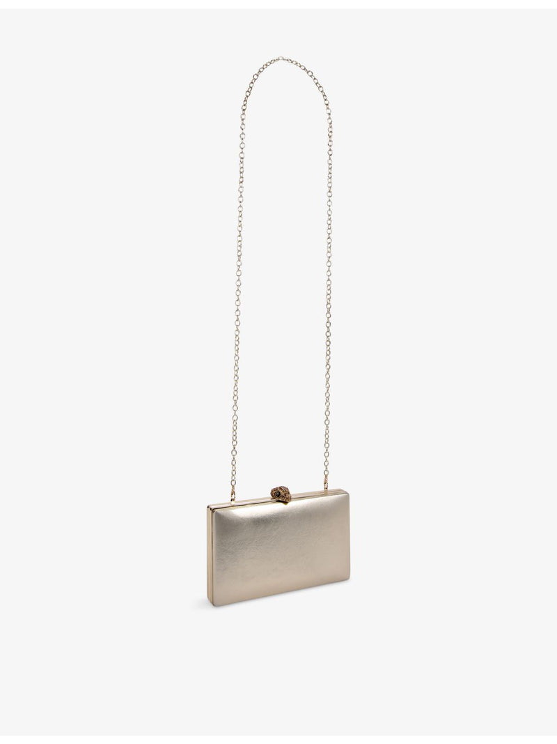Kurt Geiger London Crystal Kensington leather clutch bag, imported from the UK