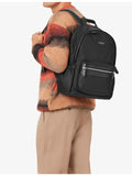 Aspinal of London woven backpack, logo-embellished (British brand)