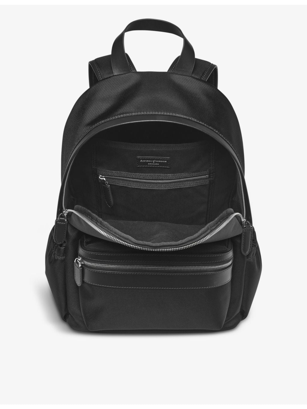 Aspinal of London woven backpack, logo-embellished (British brand)