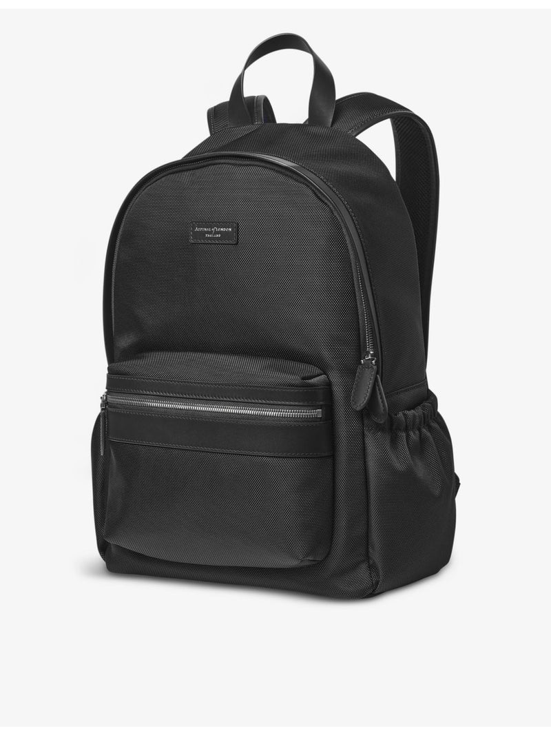Aspinal of London woven backpack, logo-embellished (British brand)