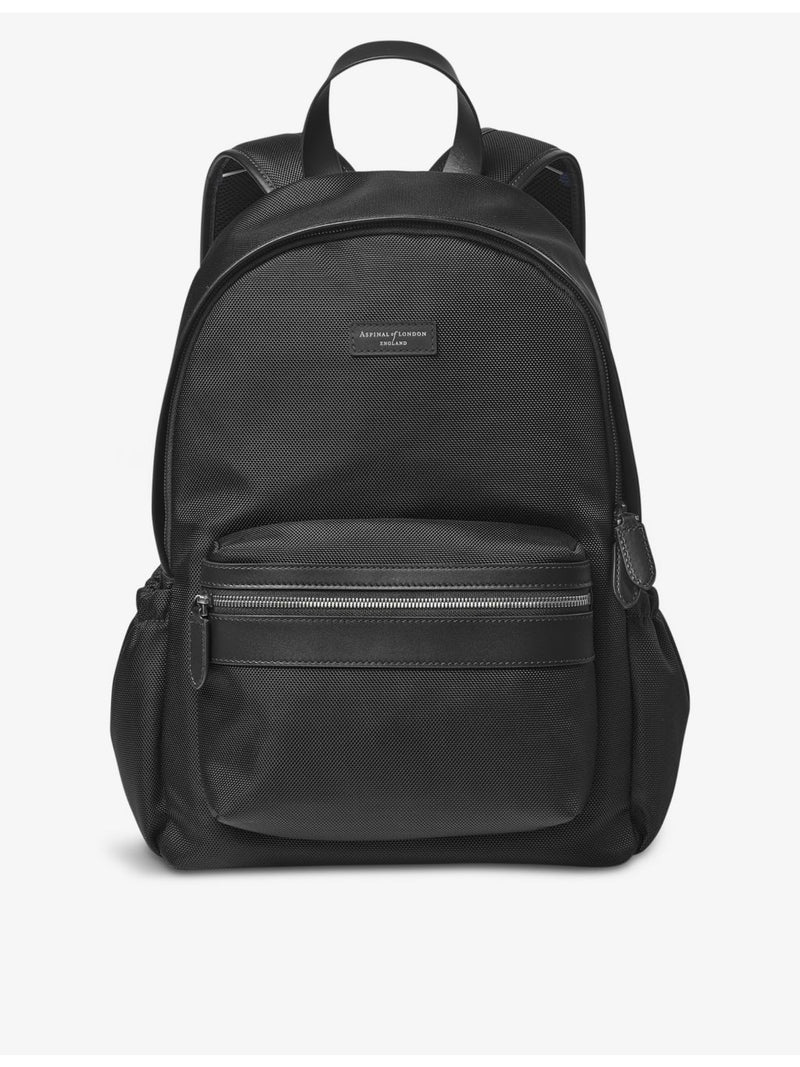 Aspinal of London woven backpack, logo-embellished (British brand)