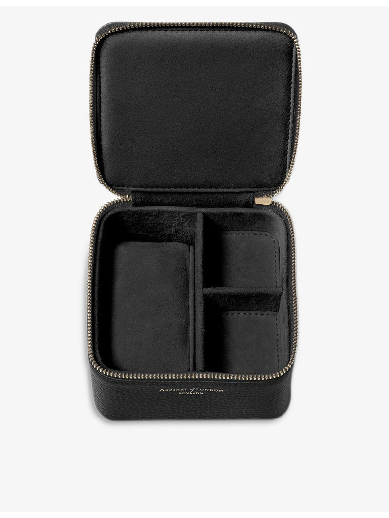 Aspinal of London grained leather watch and ring box, UK version