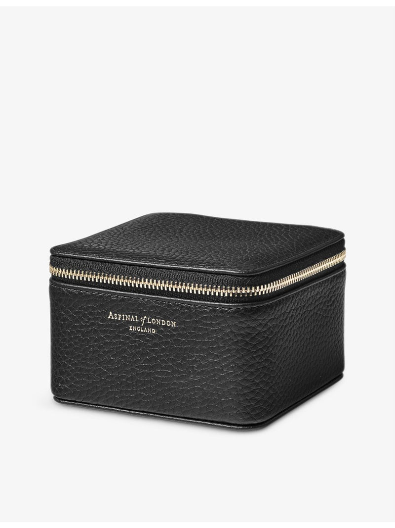 Aspinal of London grained leather watch and ring box, UK version