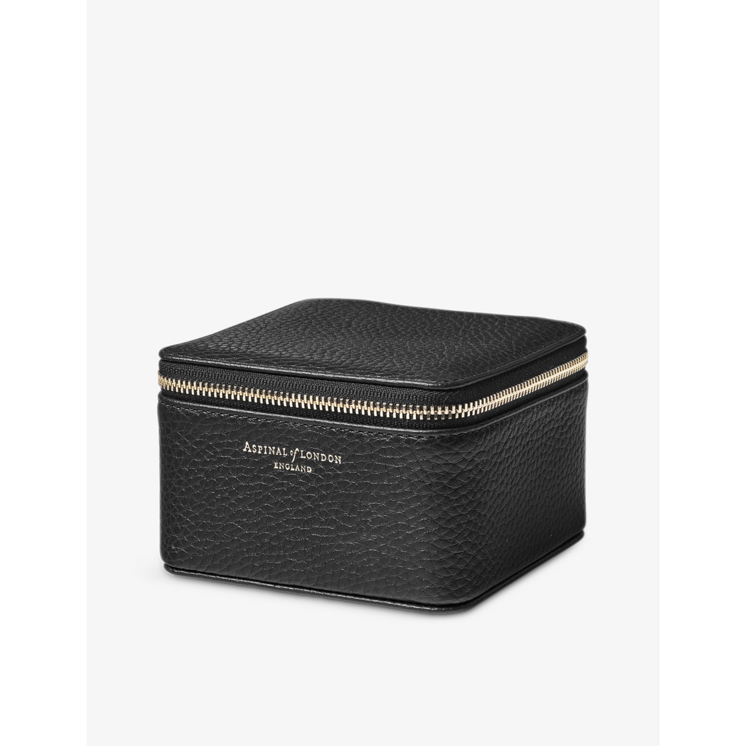 Aspinal of London grained leather watch and ring box, UK version