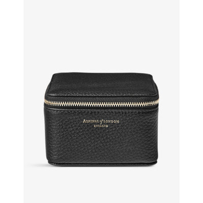 selfridges Aspinal of London Logo-Print Grained-Leather Watch and Ring Box- Buy online at McGrocer