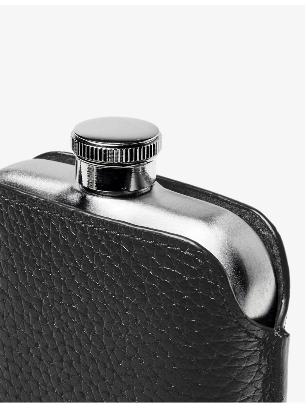 Aspinal stainless steel hip flask with leather pouch - British product