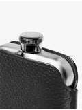 Aspinal stainless steel hip flask with leather pouch - British product