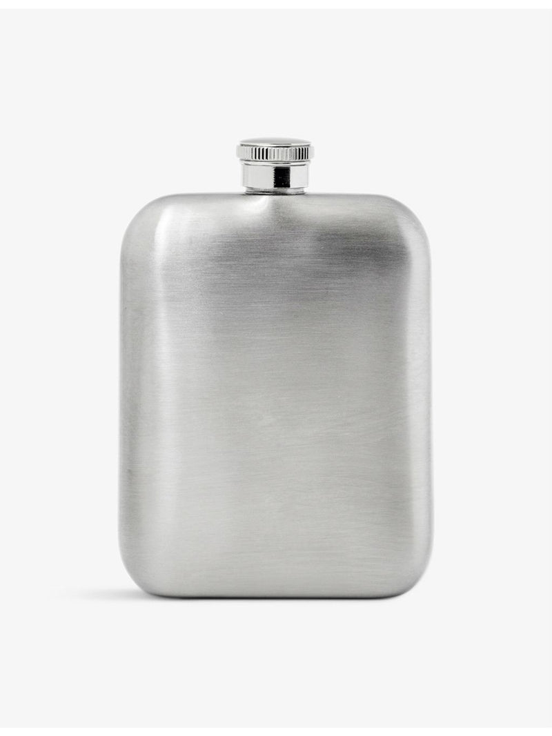 Aspinal stainless steel hip flask with leather pouch - British product