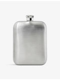 Aspinal stainless steel hip flask with leather pouch - British product