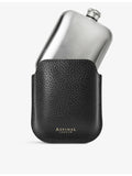 Aspinal stainless steel hip flask with leather pouch - British product