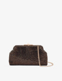 Reiss Adaline crystal-embellished woven clutch bag, UK version