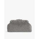 Reiss Adaline crystal-embellished woven clutch bag, UK version