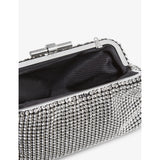 Reiss Adaline crystal-embellished woven clutch bag, UK version