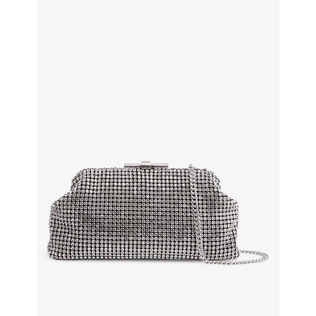 Adaline chain-strap crystal-embellished woven clutch bag - CHOCOLATE