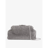 Adaline chain-strap crystal-embellished woven clutch bag - CHOCOLATE