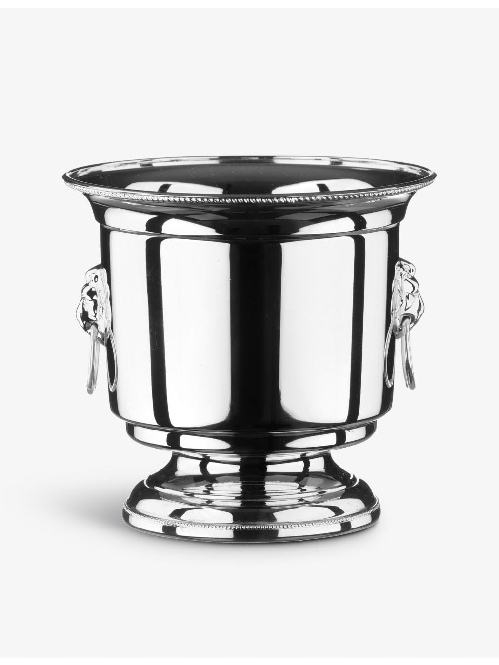 Arthur Price silver-plated ice bucket with lion embellishment, UK version