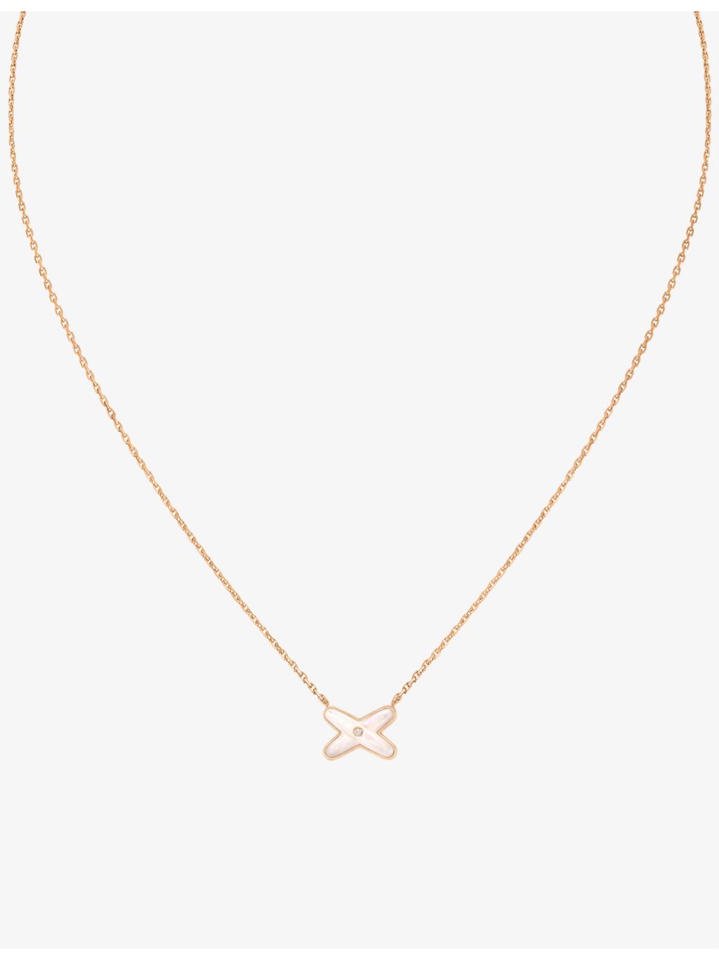 Chaumet 18ct rose gold pendant necklace with diamond and mother-of-pearl - British product