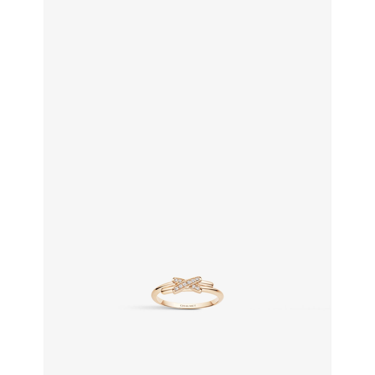 Jeux de Liens 18ct rose-gold and 0.05ct brilliant-cut diamond ring - 53mm