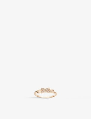 Chaumet Jeux de Liens 18ct Rose-Gold and 0.05ct Brilliant-Cut Diamond Ring