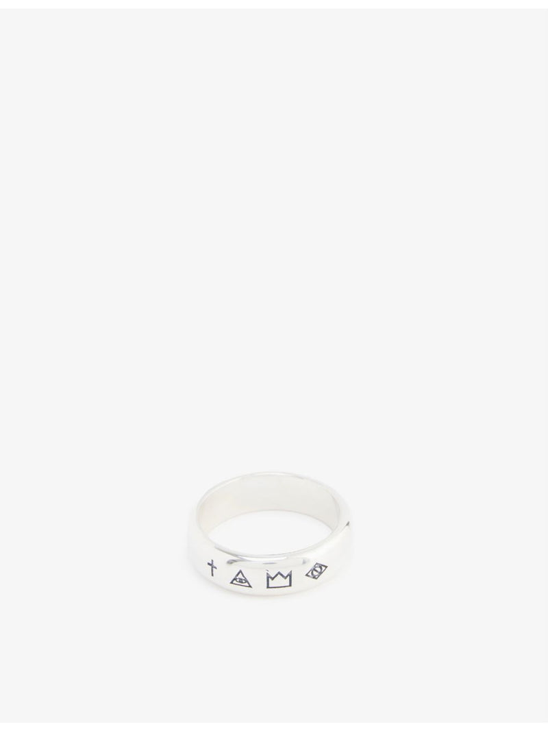 Serge DeNimes 4 Symbols sterling silver ring, imported from the UK