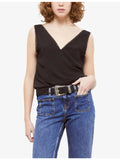The Kooples western-buckle wide leather belt (British brand)