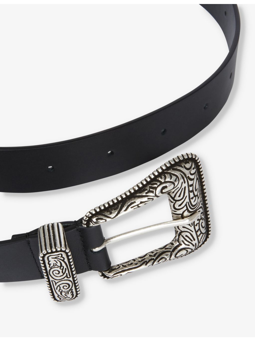 The Kooples western-buckle wide leather belt (British brand)