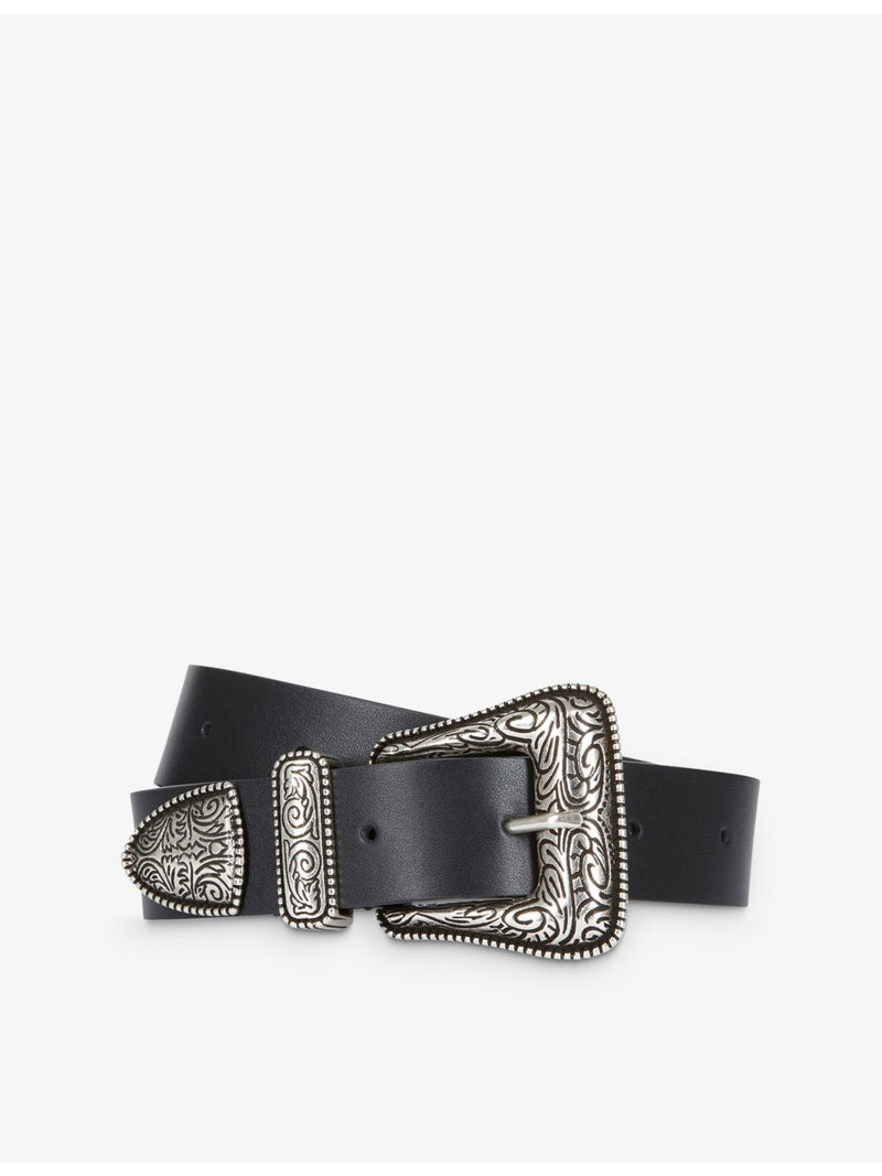 The Kooples western-buckle wide leather belt (British brand)