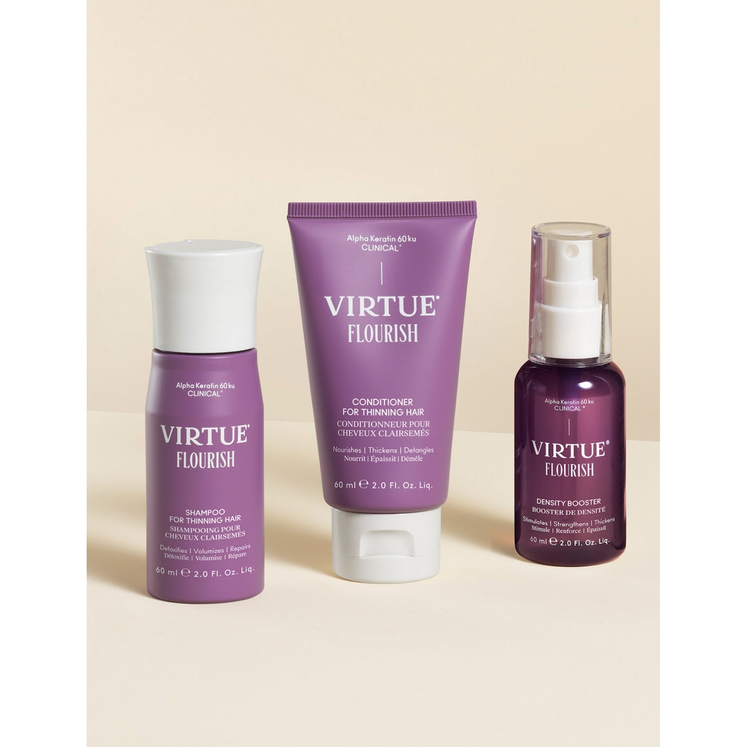 VIRTUE Flourish hair rejuvenation treatment set 60ml - British product