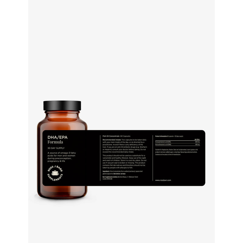 Ross J Barr DHA/EPA Omega-3 supplement 30-day supply (British brand)