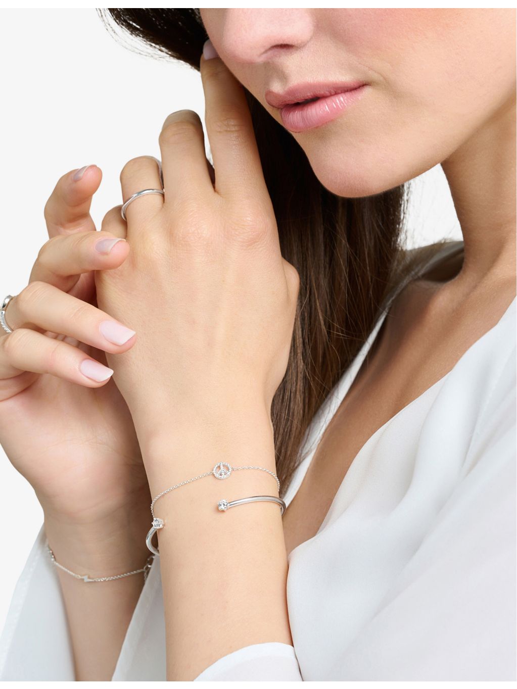 Thomas Sabo sterling silver peace bracelet with zirconia, UK version