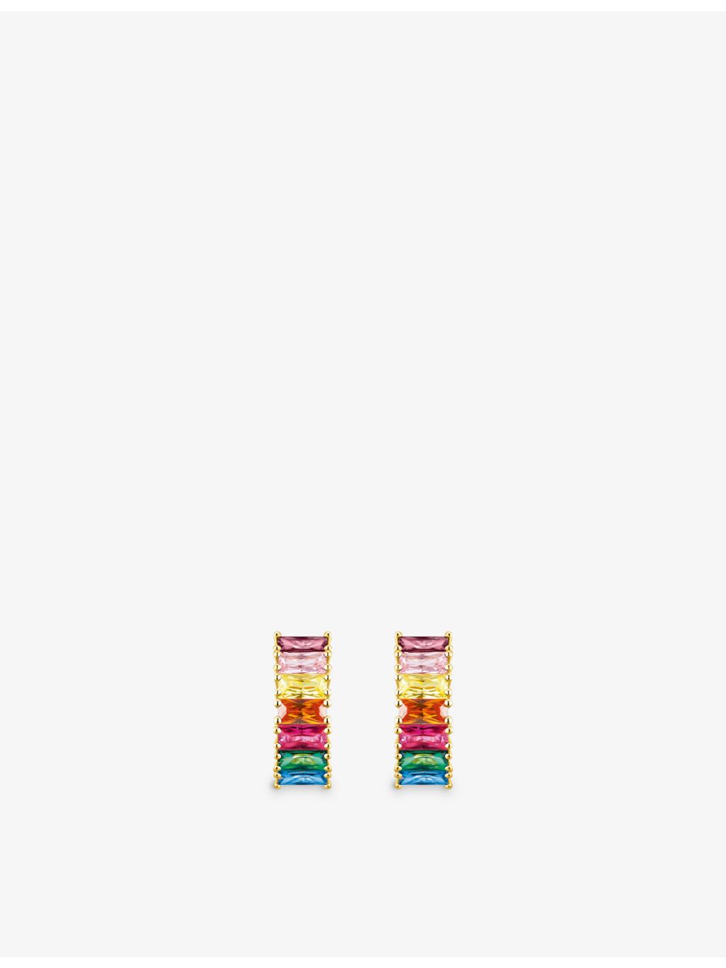 Thomas Sabo Rainbow Heritage hoop earrings 18ct gold plated, imported from the UK