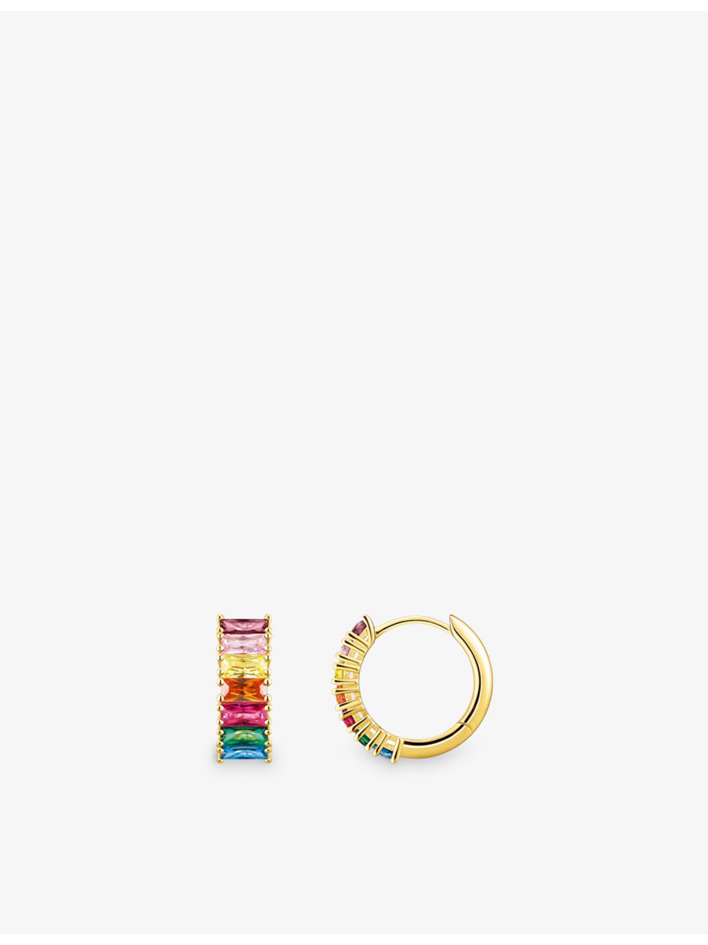 Thomas Sabo Rainbow Heritage hoop earrings 18ct gold plated, imported from the UK