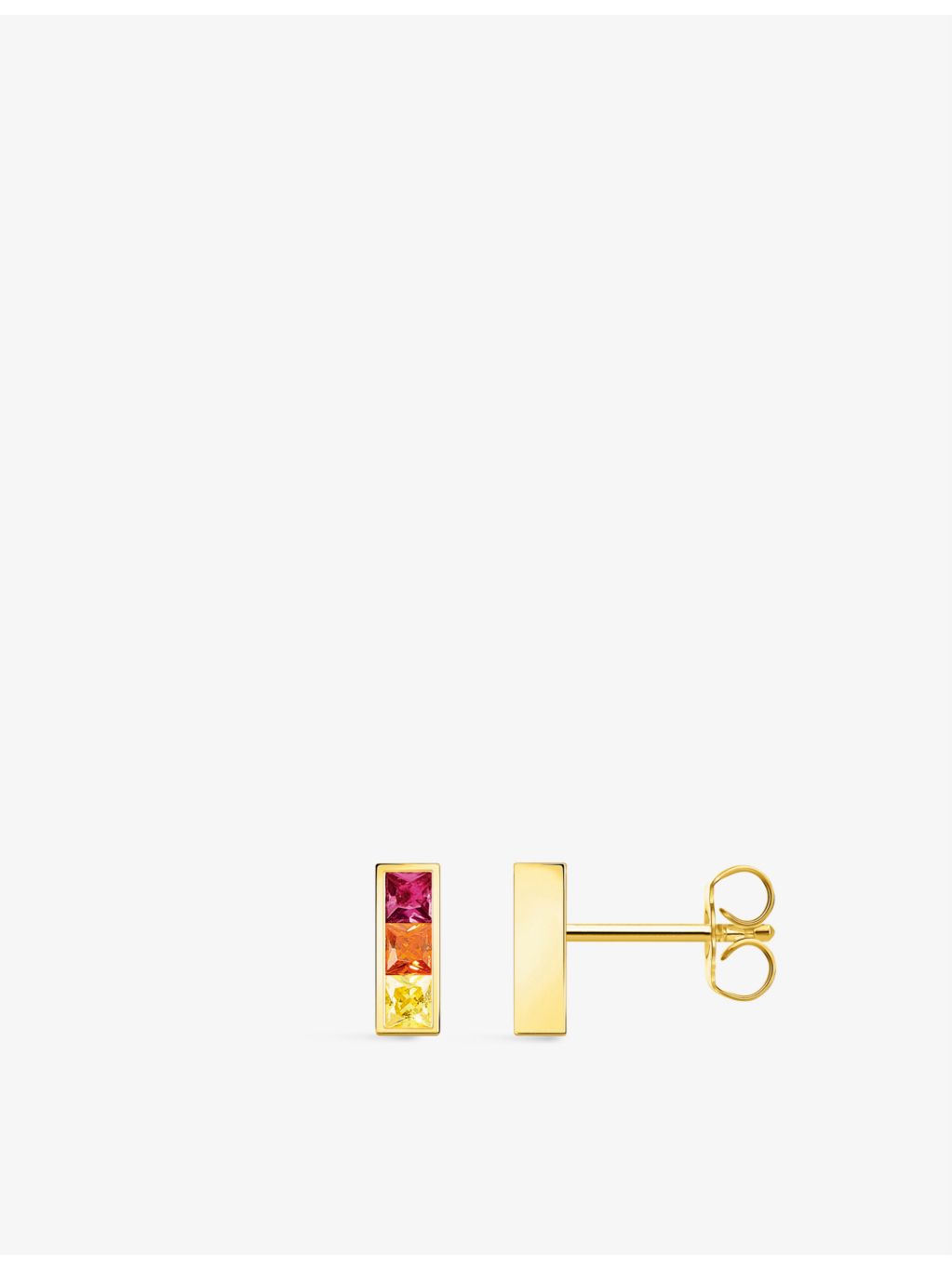 Thomas Sabo colourful zirconia stud earrings, imported from the UK