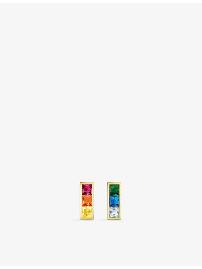 selfridges Thomas Sabo Colourful Stones 18ct Yellow Gold-Plated Sterling Silver and Zirconia Stud Earrings- Buy online at McGrocer