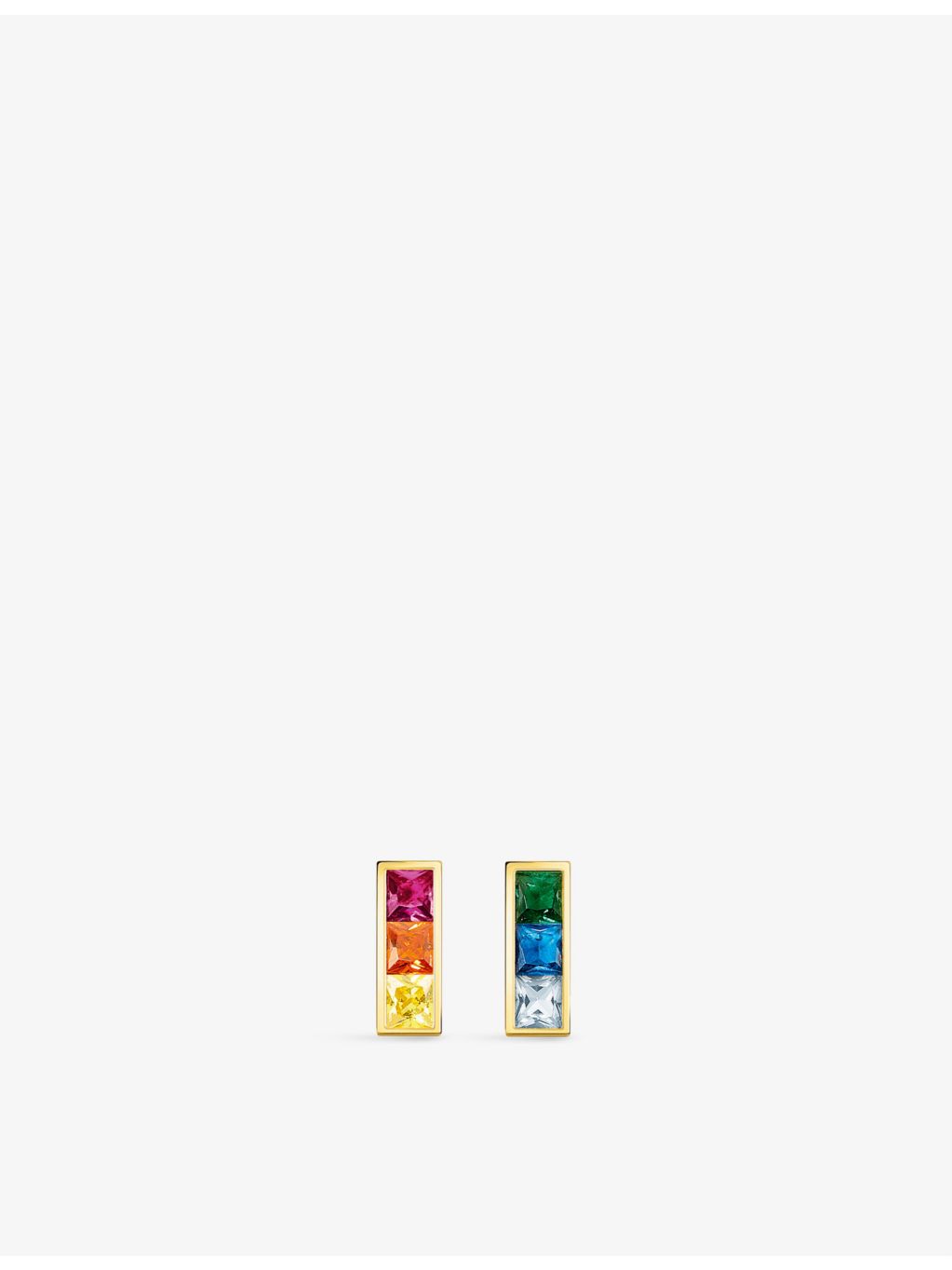 Thomas Sabo colourful zirconia stud earrings, imported from the UK