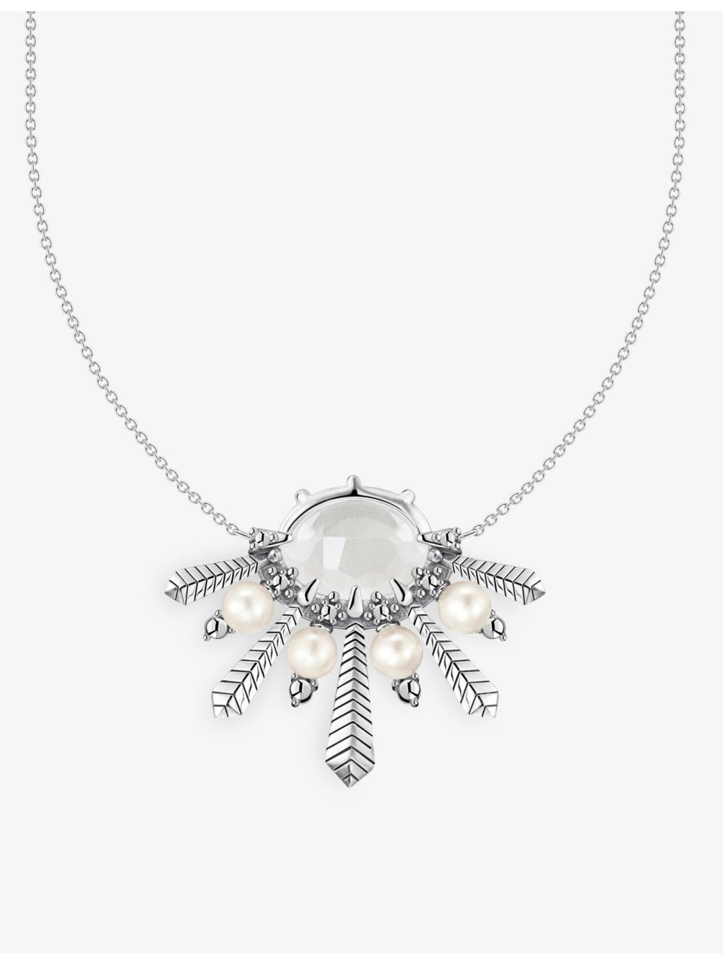 Thomas Sabo sterling silver necklace with zirconia and pearl, UK version