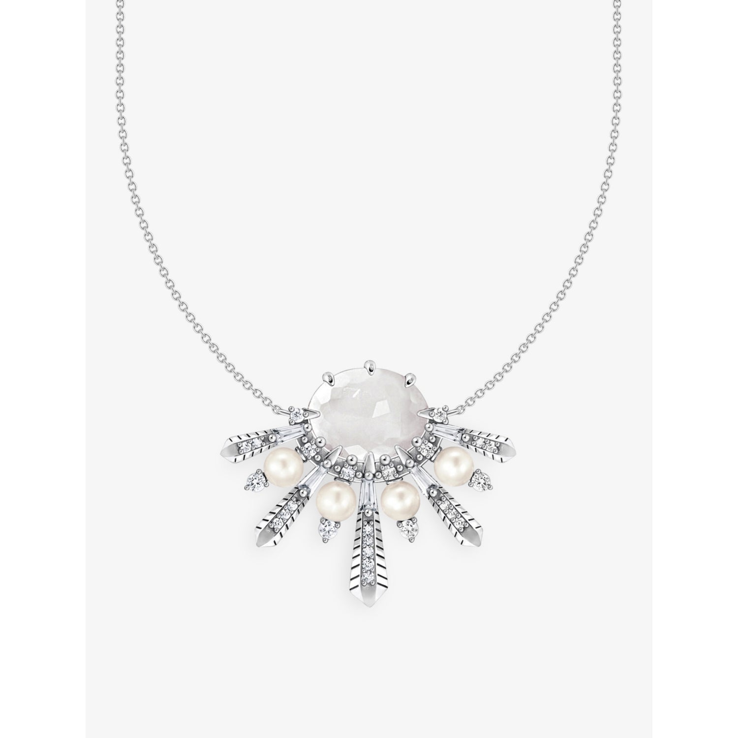 Thomas Sabo sterling silver necklace with zirconia and pearl, UK version