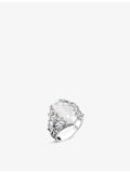 Thomas Sabo sterling silver zirconia milky quartz cocktail ring, UK version