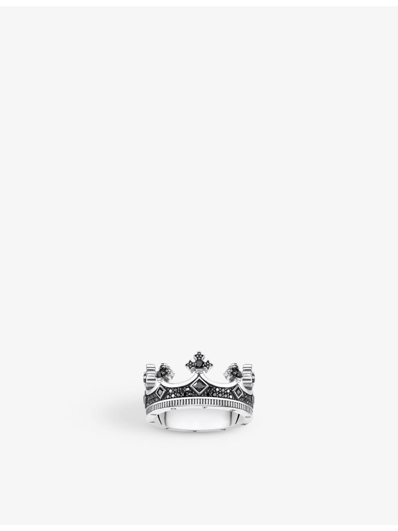 Thomas Sabo blackened sterling-silver zirconia ring (British brand)