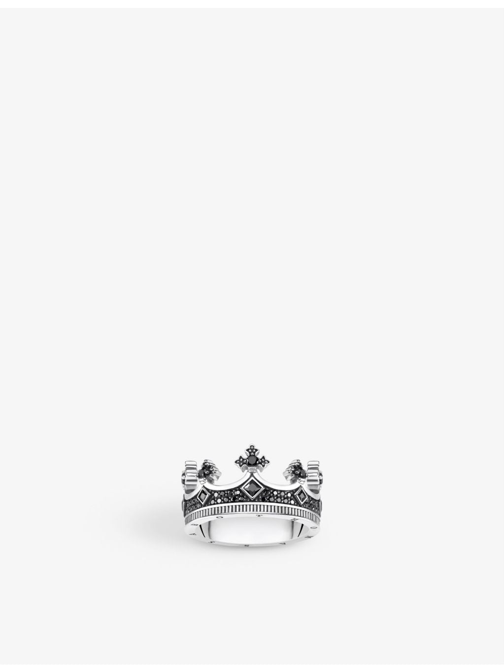 Thomas Sabo blackened sterling-silver zirconia ring (British brand)