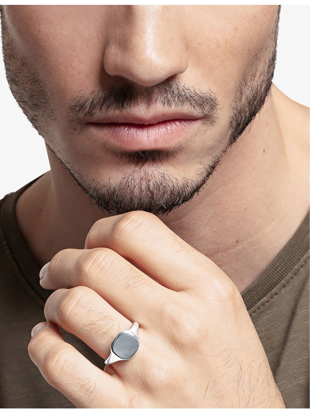 Thomas Sabo sterling silver signet ring 1.2cm, imported from the UK
