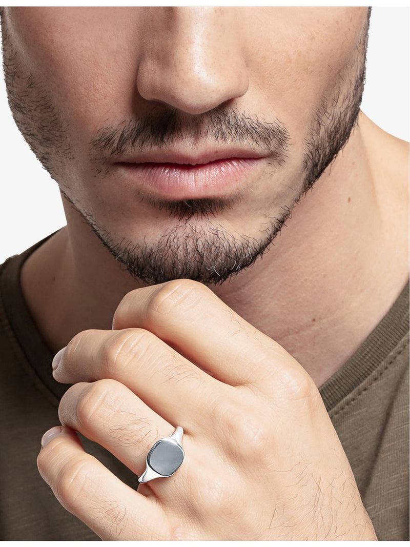 Thomas Sabo sterling silver signet ring 1.2cm, imported from the UK