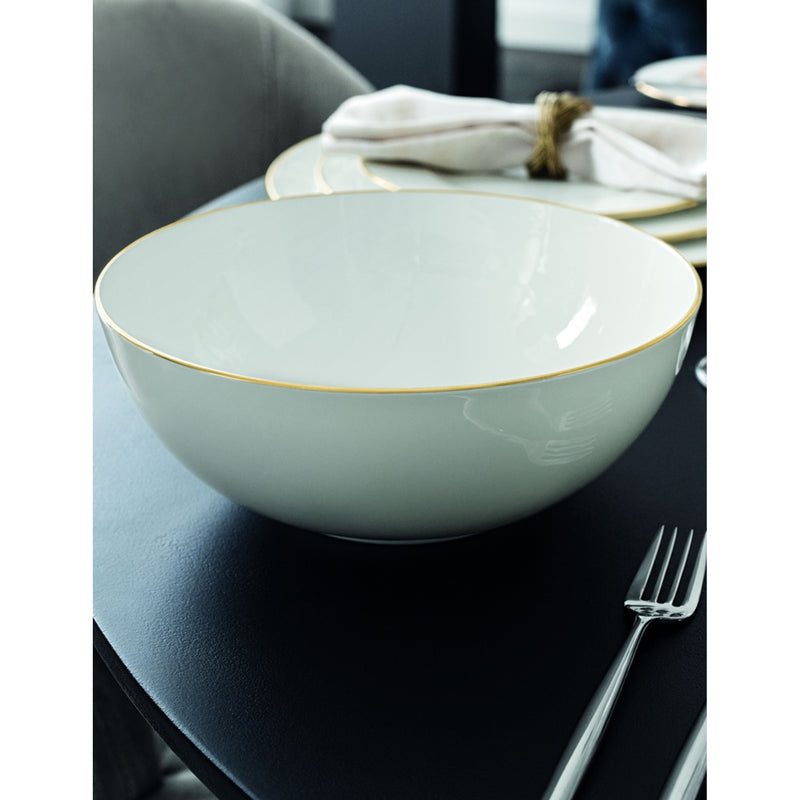 Villeroy & Boch bone porcelain salad bowl Anmut Gold 22.6cm, UK version