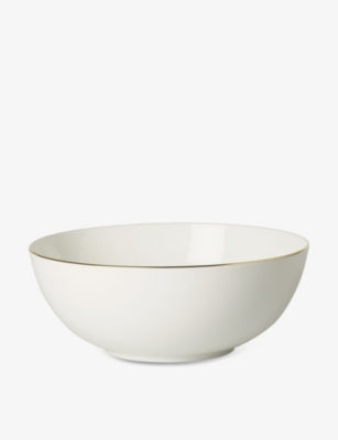 selfridges Villeroy & Boch Anmut Gold Bone-Porcelain Salad Bowl 22.6cm- Buy online at McGrocer