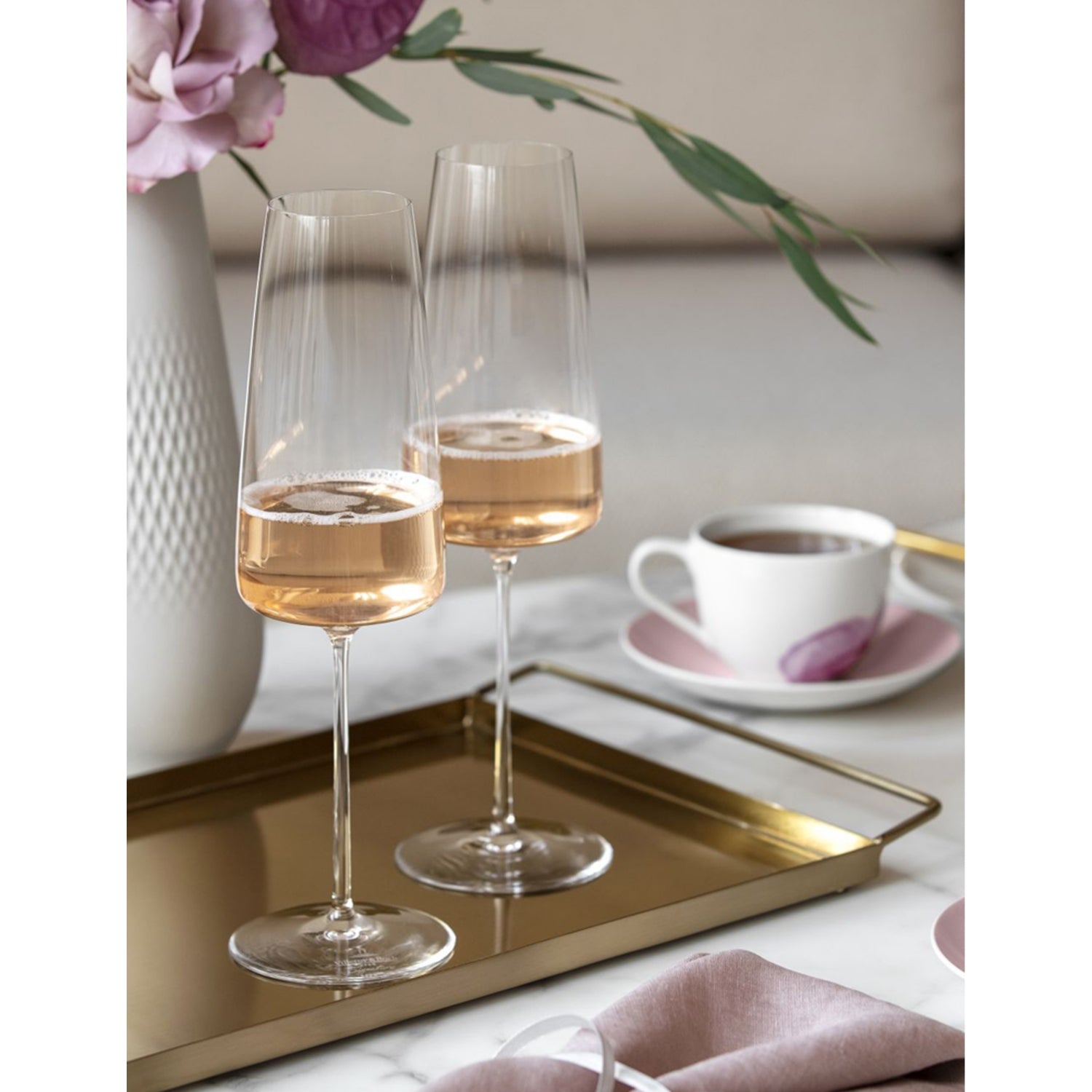 Villeroy & Boch Metro Chic champagne flute set, imported from the UK