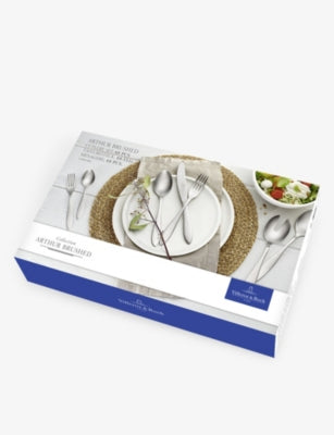 selfridges Villeroy & Boch Arthur Brushed 68-Piece Stainless Steel Cutlery Set- Buy online at McGrocer